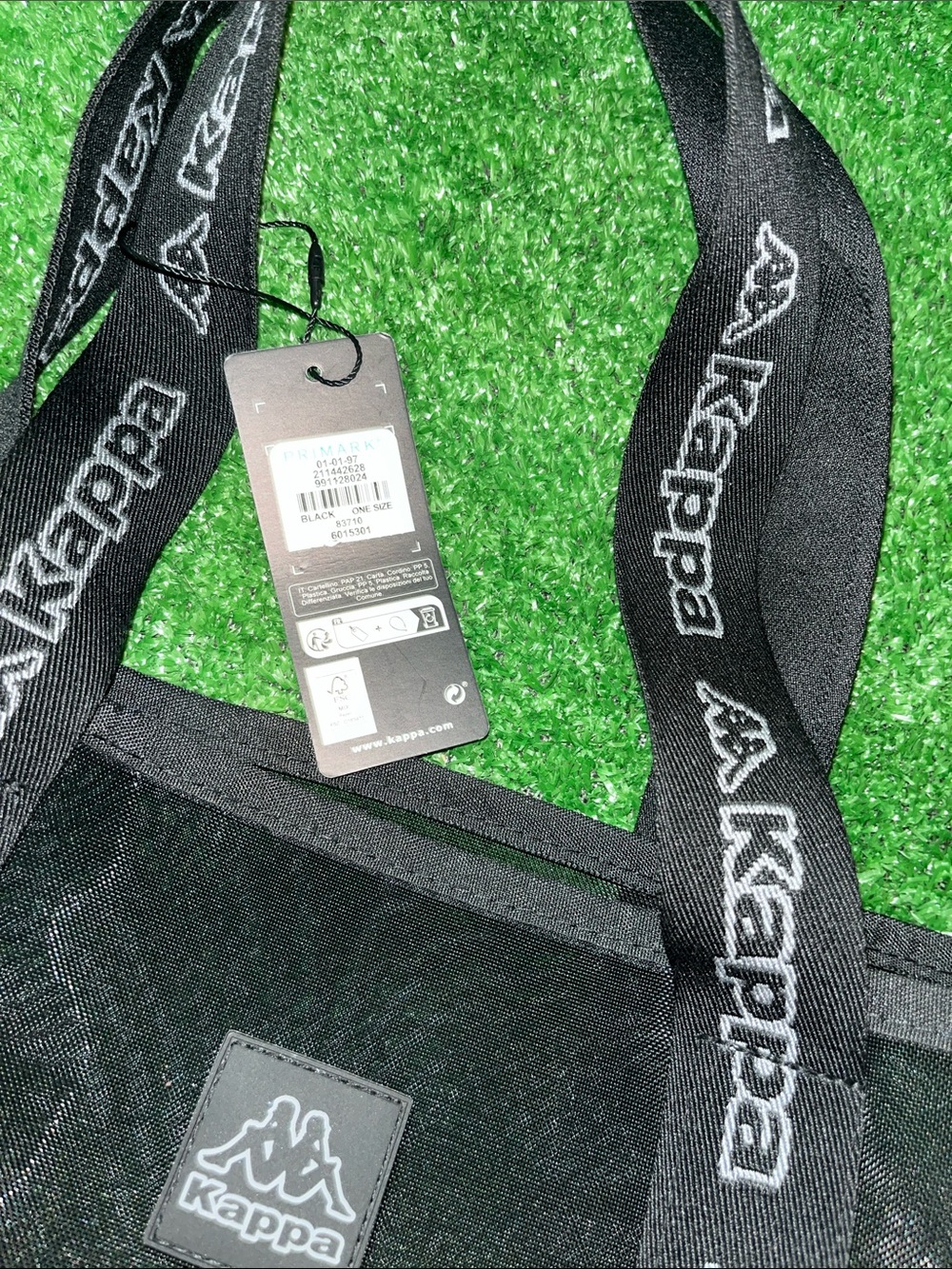 Black Kappa Large Mesh Tote Bag NEW WITH TAGS - Picture 5 of 5